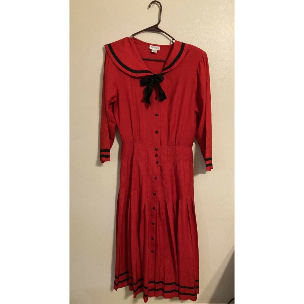 Vintage Red Sailor Dress Size Large Cosplay Dress